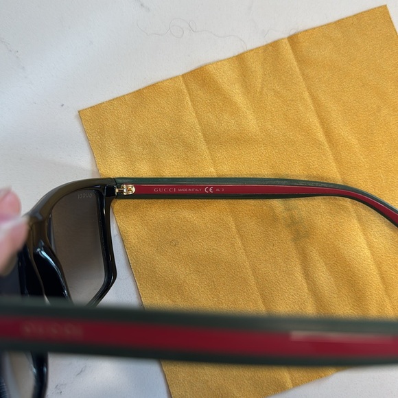 Gucci rectangle wayfarer sunglasses red green stripe GG 3535/s - Picture 8 of 9